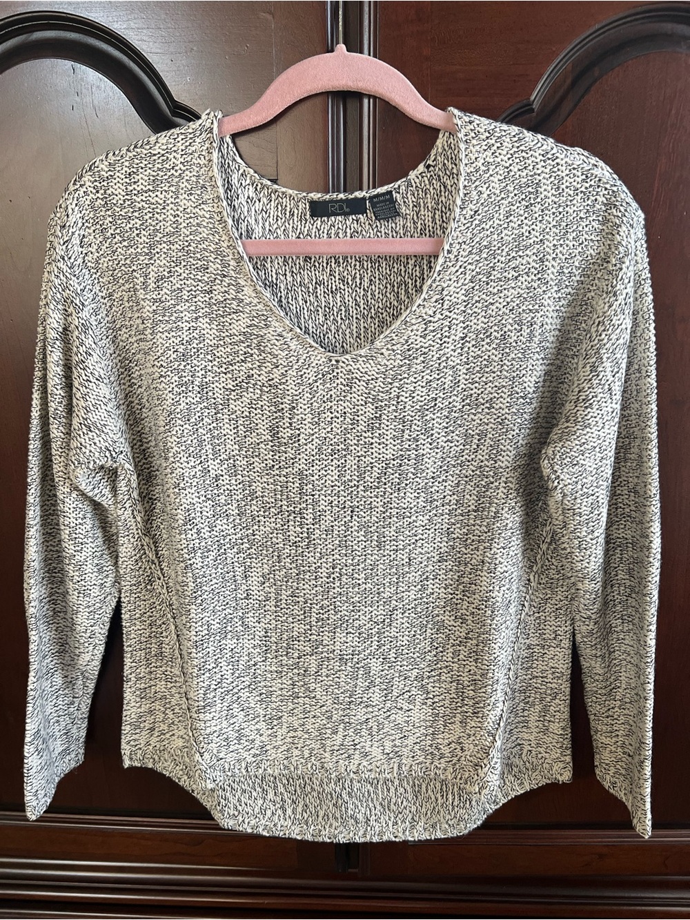 Women's Marled V-Neck Sweater - Brown